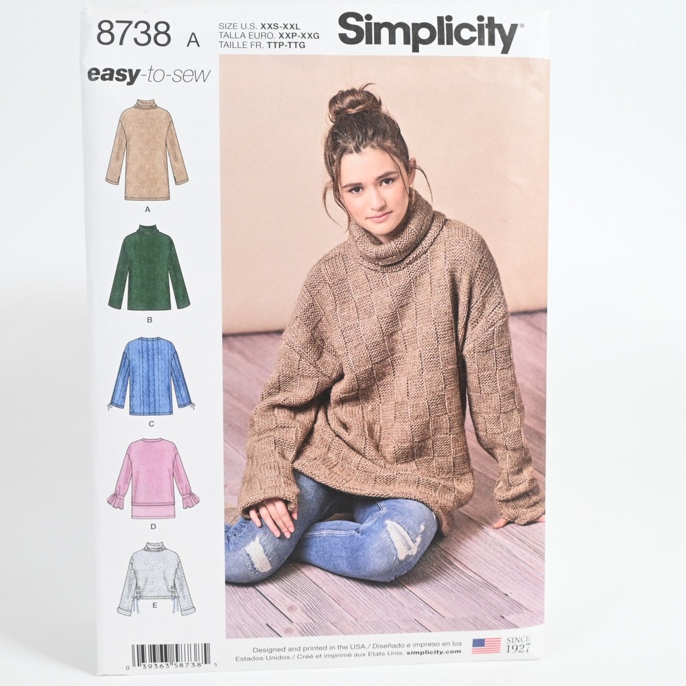 Simplicity 8738 Sewing Pattern Misses XXS-XXL Knit Dress Uncut Factory Folded